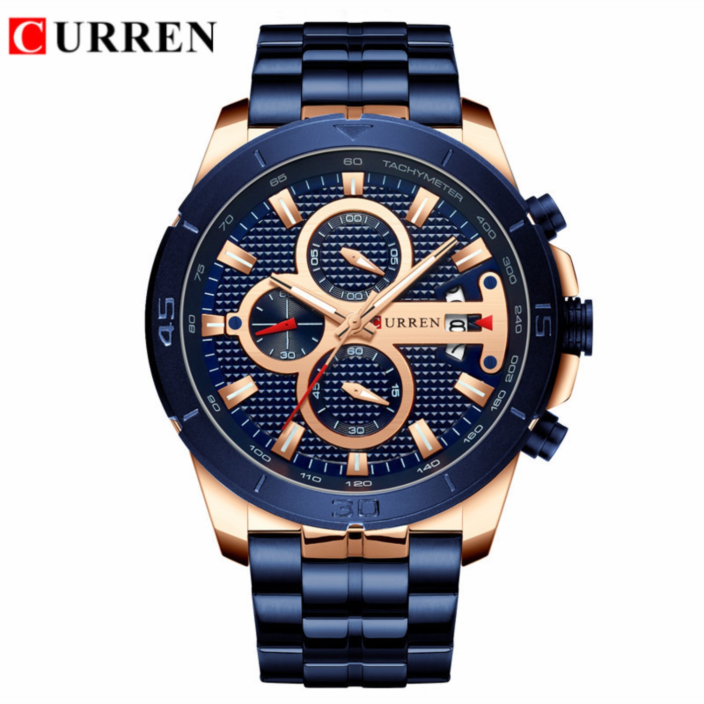 Luxury Quartz Watch Brands - Relógio CURREN Masculino à Prova D'Água,