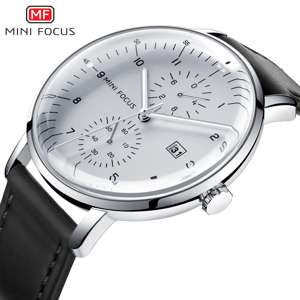 Luxury Watch Holder For Men - MINI FOCUS-Relógio de quartzo de couro