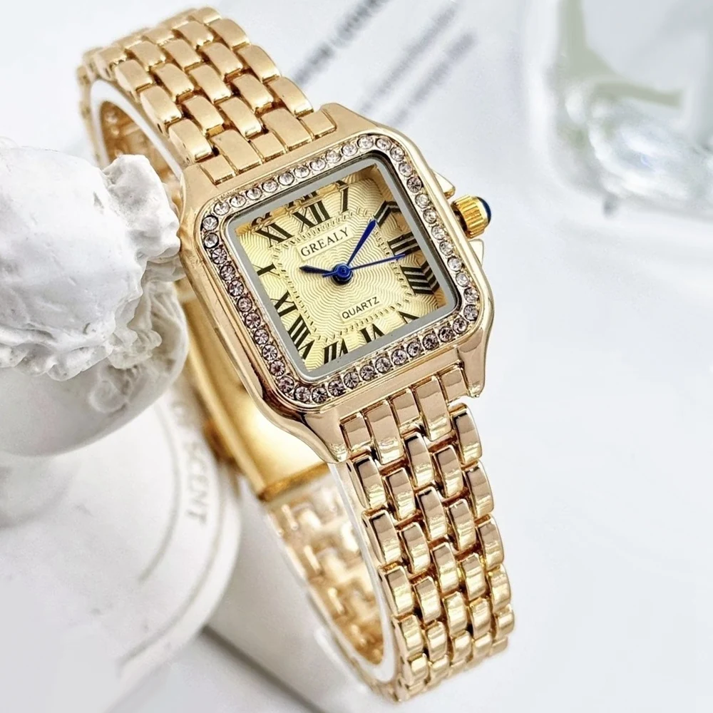 Luxury Watch Ladies - Relógio Feminino Fashion Square de Luxo