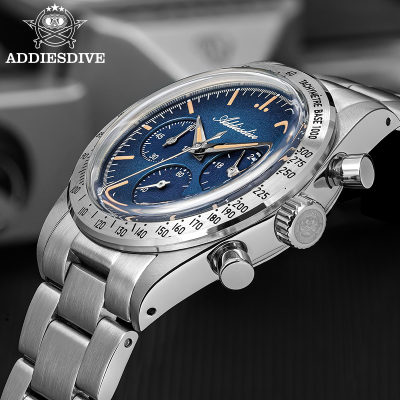 Luxury Watch Second Hand - ADDIESDIVE Novos Relógios Masculinos Cronógrafo com