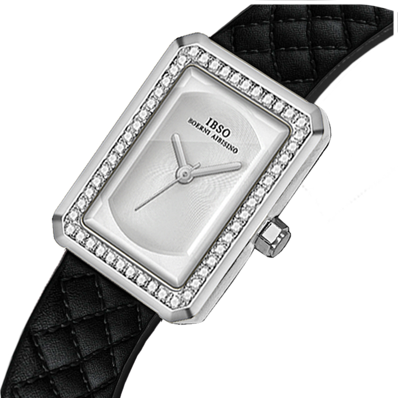 Luxury Watch Black - Moda mulher de couro relógio retangular