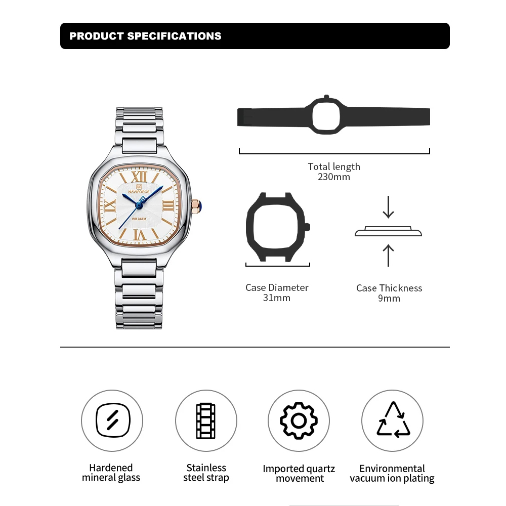 Naviforce relógio feminino de  - Quiet Luxury Watch avaliação e preço