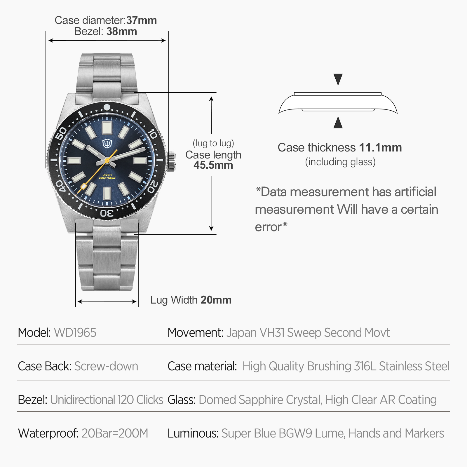Relógio Masculino Watchdives 3 - Luxury Watch Uk avaliação e preço