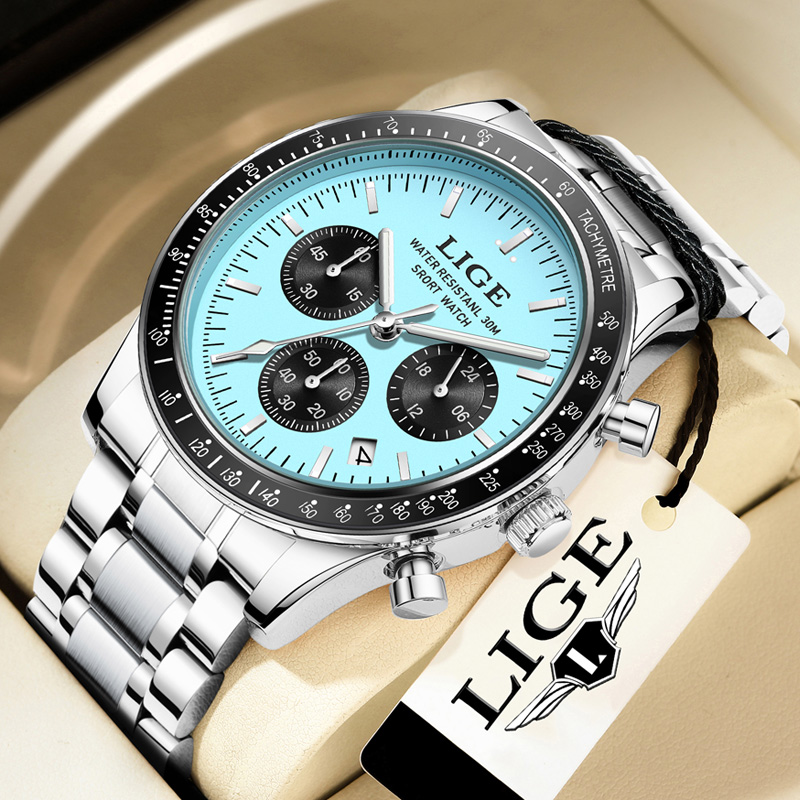 Relógio Masculino de Luxo LIGE - Luxury Watch Holder For Men avaliação e preço