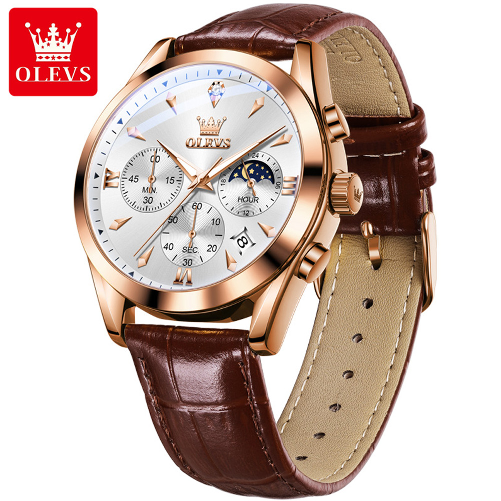 Olevs marca nova moda relógio  - Luxury Watch Holder For Men avaliação e preço